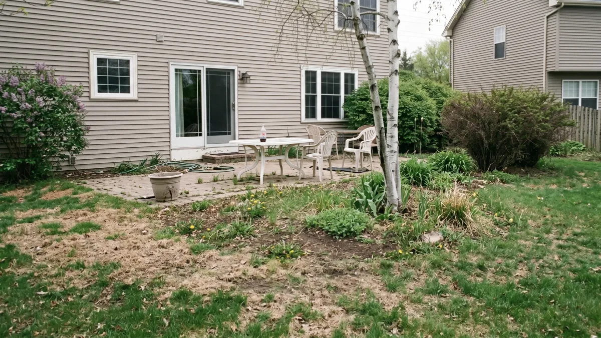 GH Landscaping lawn before service
